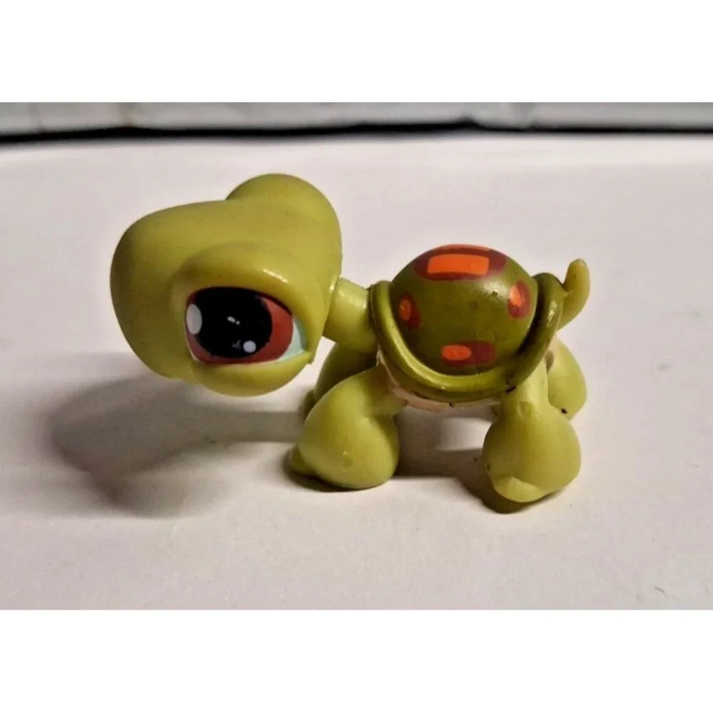LPS Hasbro #8 Green Turtle Green Brown/Orange Spotted Shell Brown Eyes 2004 G1